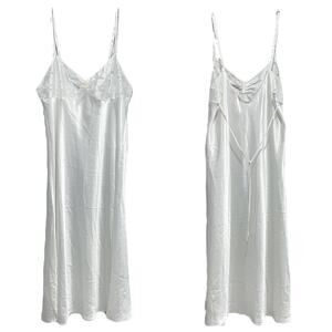 Oscar de la Renta Pink Label Coquette Slinky Babydoll Slip Dress Size XL White